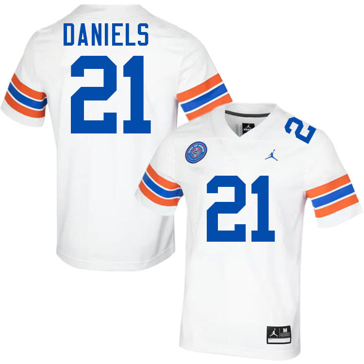#21 KD Daniels Gators Jersey,Florida Gators College Football Jerseys Stitched-Throwback White  #21 KD Daniels Gators Jersey,Florida Gators College Football Jerseys Stitched-Throwback White